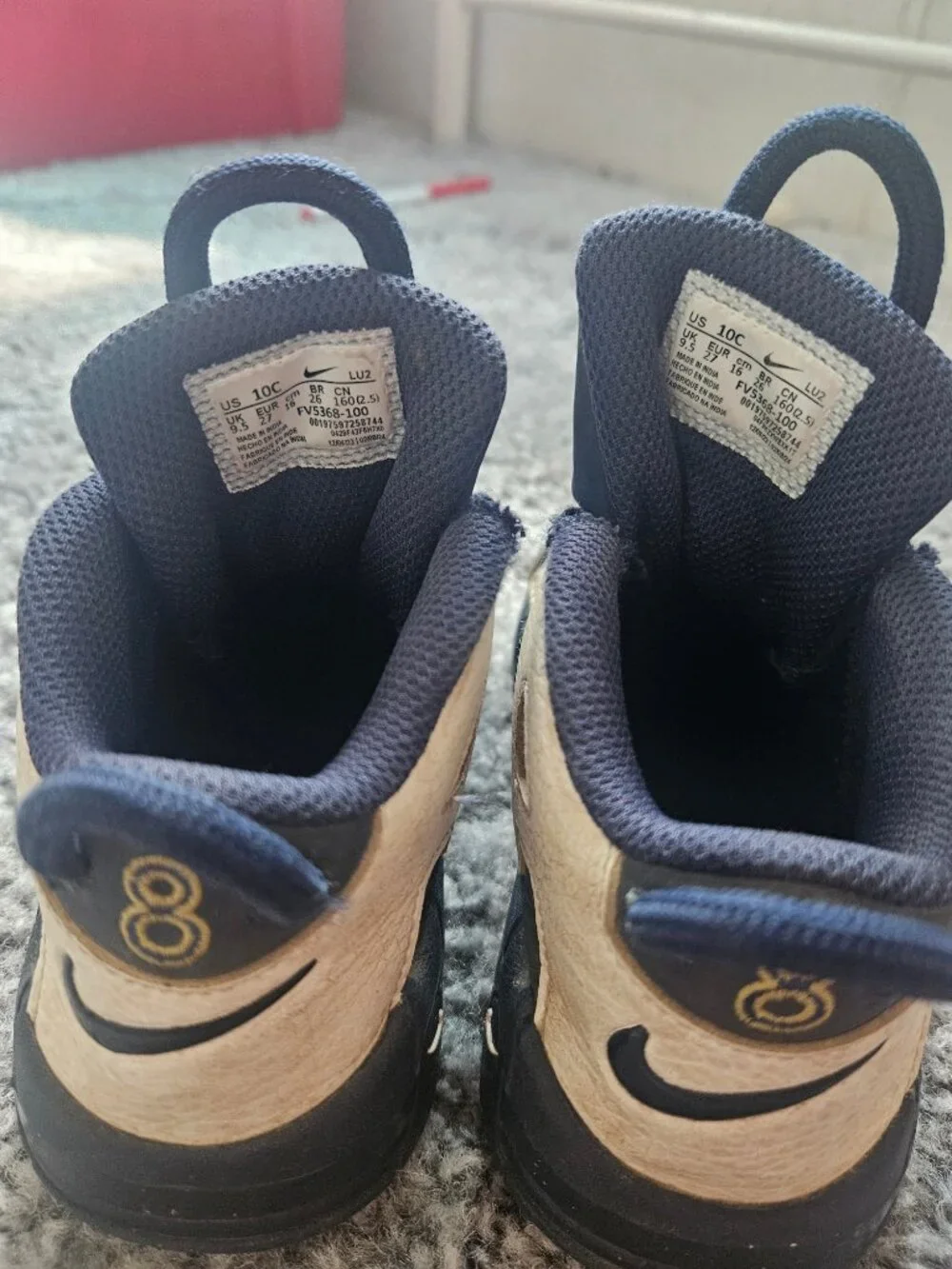 Nike Air More Uptempo Olympic Toddler 10C White Navy Red FV5368-100
